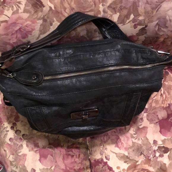 BCBGMaxAzria Black Leather Hobo Bag - Picture 9 of 16